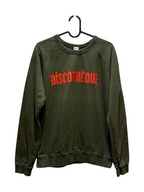Clare V. Discotheque Crew Neck Sweatshirt Green & Red